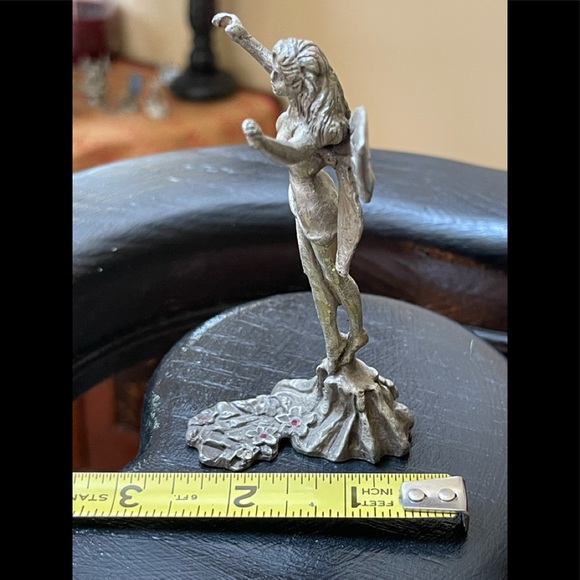 4” Tall 1981 Gallo Pewter Fairy Faerie Pixie Figurine Crystal - Picture 5 of 13